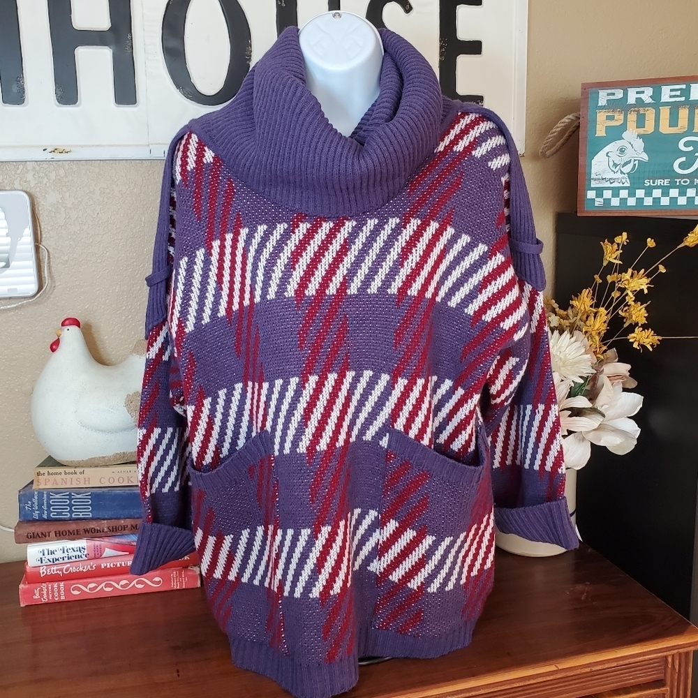 MACHO WOOL BLEND COWL NECK SWEATER SZ 10